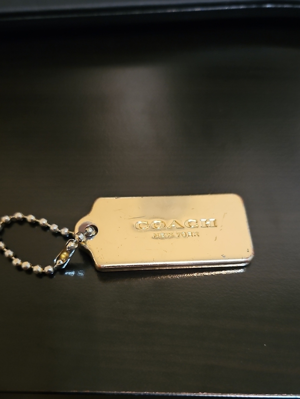 COACH Gold Bag/Purse Tag with Chain